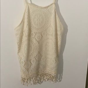Tank top with fringe